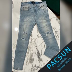 PACSUN Active Stretch “Skinniest” distressed mens distressed jeans | 29x30